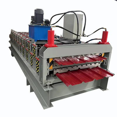 Otomatik PPGI malzemesi Çift Katmanlı Rulo Şekillendirme Makinesi Renkli Çelik Kiremit Yapma Makinesi