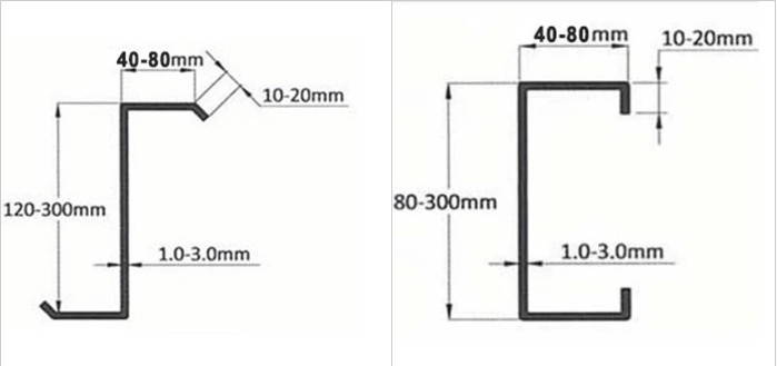 80-350 CZ PLC Kontrol Sistemi ve Hidrolik Kesme Modu ile Purlin Roll Forming Makinesi