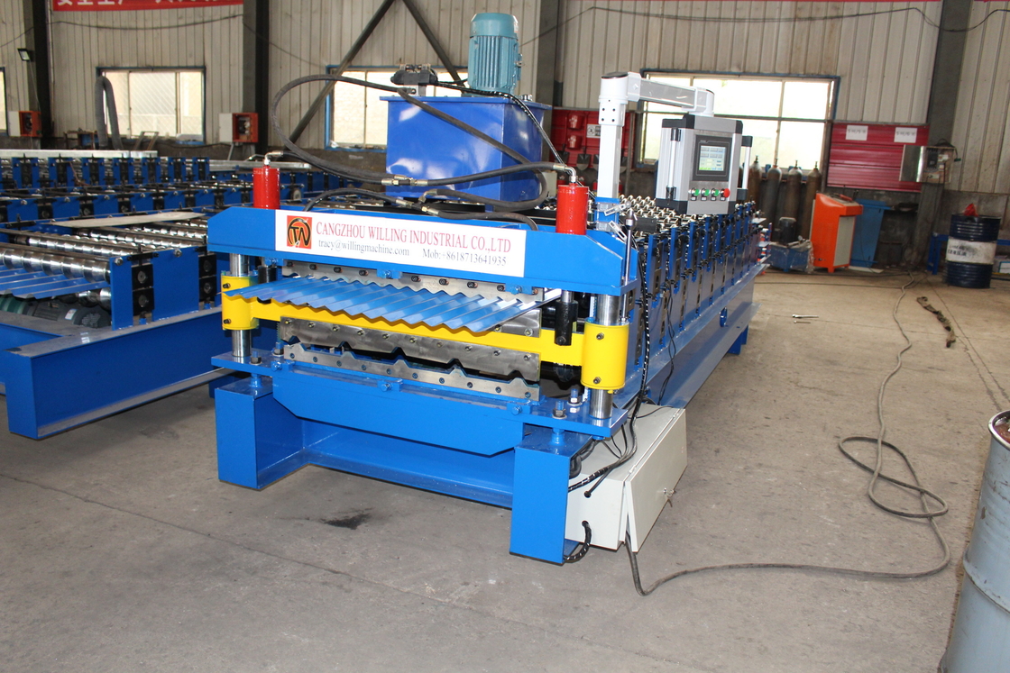 Çatı Sayfası Zemin Güverte Sayfası için 840/850 0.6mm Çift Katmanlı Rulo Şekillendirme Makinesi