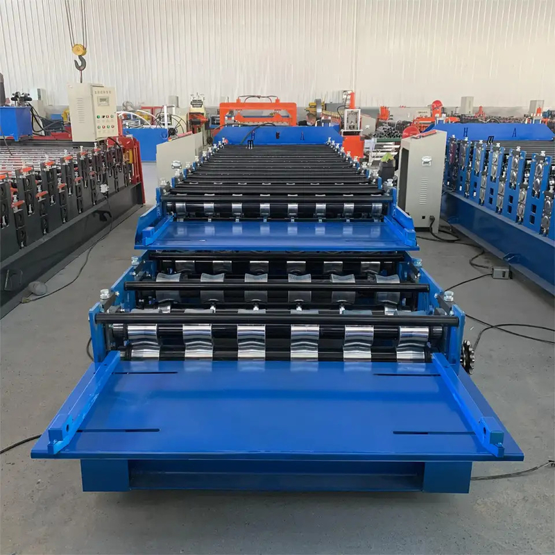 Uzun Açıklıklı Çatı Sayfası Çok Fonksiyonlu İçin 7.5KW Çift Katmanlı Rulo Şekillendirme Makinesi