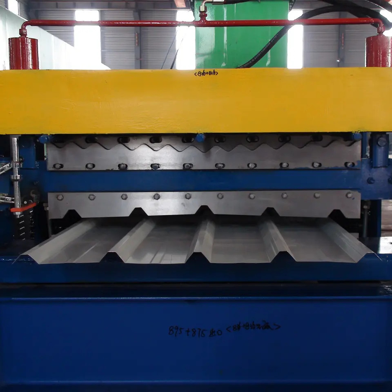 ISO 4kw Çift Katmanlı Rulo Şekillendirme Makinesi Oluklu Çatı ve 5 Nervürlü Çatı