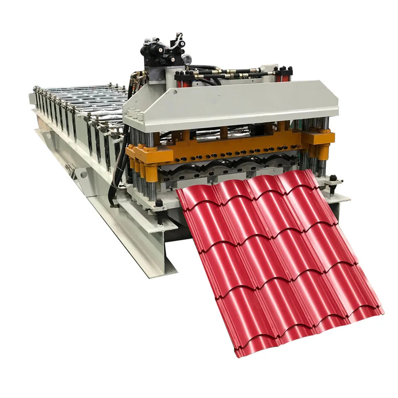 Yüksek Hızlı 840mm adım kiremit rulo şekillendirme makinesi Çatı Sırlı Kiremit Rulo Şekillendirme Makinesi