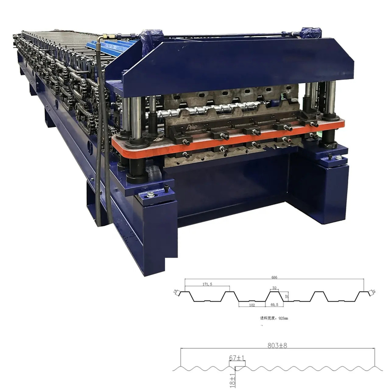 Güney Afrika için özel 686 IBR Trapezoidal ve 762 Gürültülü Çift Katmanlı Çatı Yapısı Makinesi