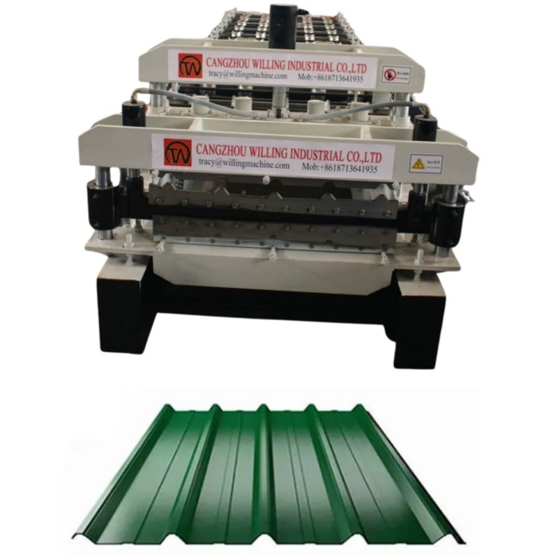 1250mm Genişliği Çift Katmanlı Ibr Çatı Plakası Rulo Yapım Makinesi İnşaat İşletmeleri İçin