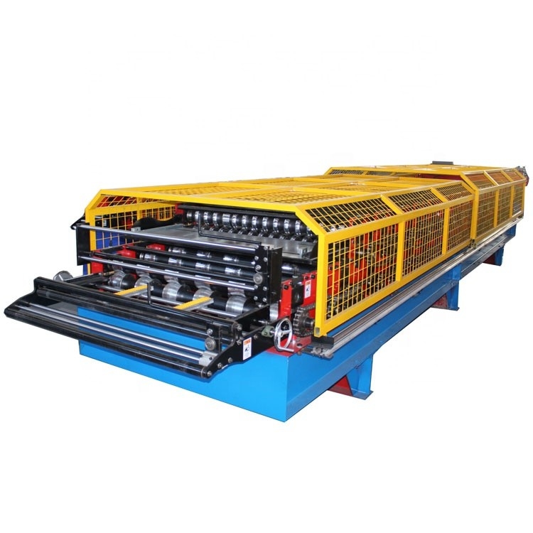 PLC Kontrolü Çift Katmanlı Metal Çelik Çatı Yaprak Rulo Formasyon Makinesi Yüksek Hız