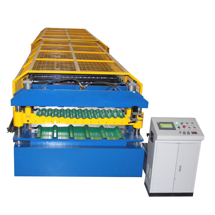 PLC Kontrolü Çift Katmanlı Metal Çelik Çatı Yaprak Rulo Formasyon Makinesi Yüksek Hız