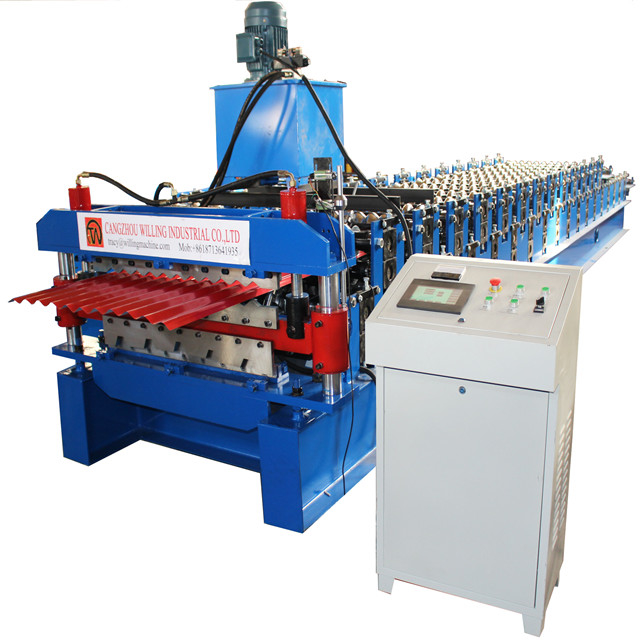 Yüksek Hızlı Çatı Kelepçeleri Makine Özellik İbr için Çift Katmanlı Çatı Yaprakları Rulo Formasyon Makine