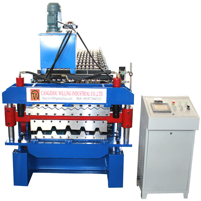 Yüksek Hızlı Çatı Kelepçeleri Makine Özellik İbr için Çift Katmanlı Çatı Yaprakları Rulo Formasyon Makine