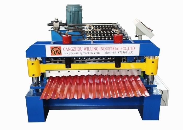 Bina Üretimi Çatı Rulo Formasyon Makinesi Gömlek Metal Çatı Yapısı Yapım Makinesi