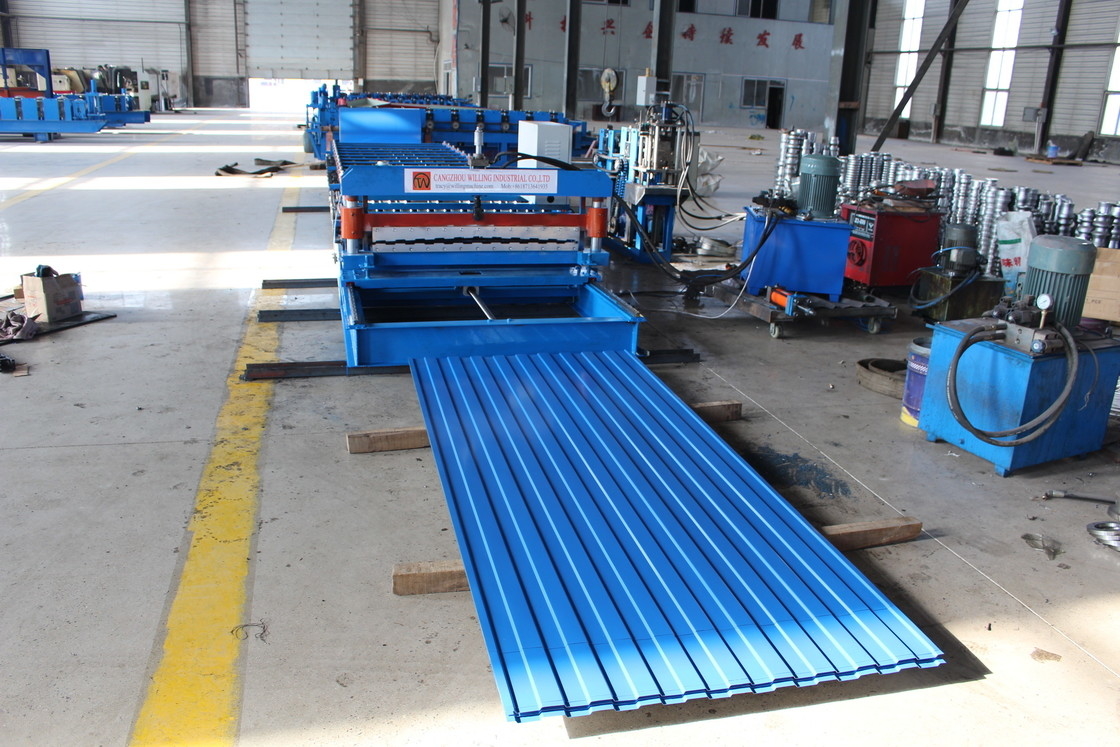 Bina Üretimi Çatı Rulo Formasyon Makinesi Gömlek Metal Çatı Yapısı Yapım Makinesi