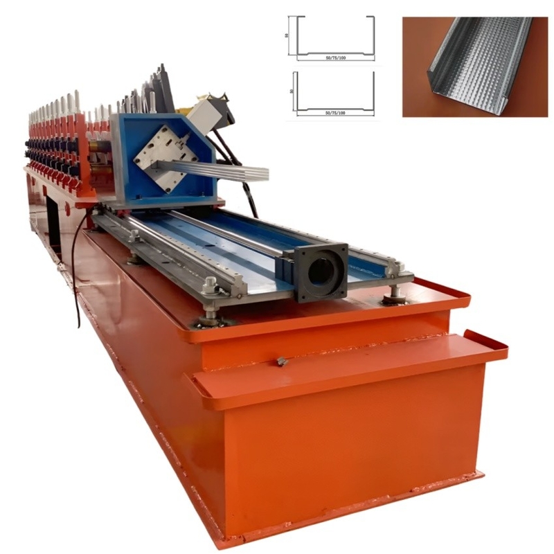 Drywall Stud Track Roll Eski Çelik 50mm 75mm 100mm CD UD CW UW Profil Drywall Soğuk Rulo Formasyon Makinesi Özel