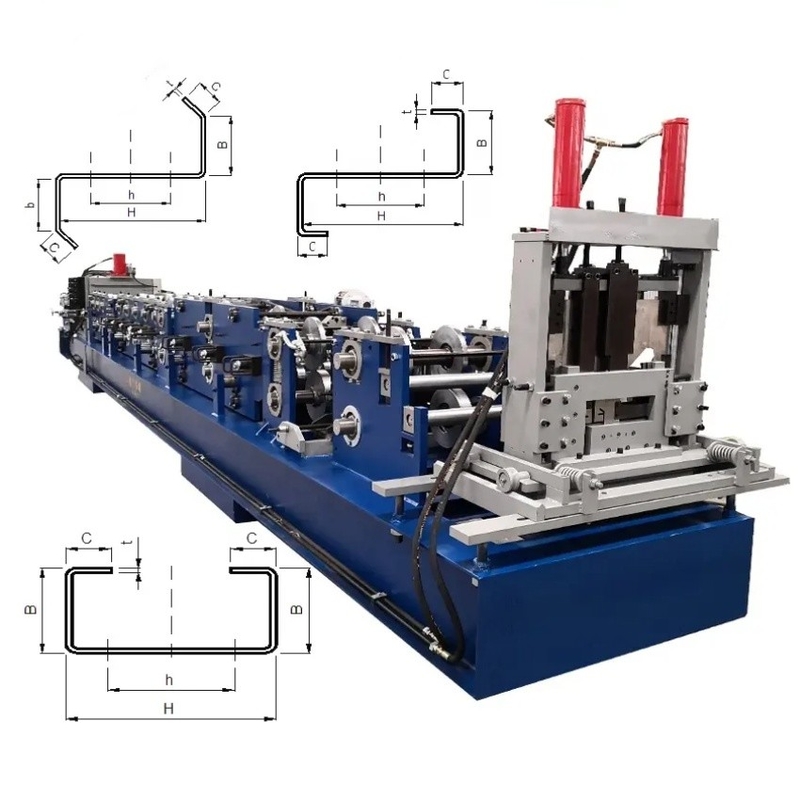 Kesme bıçağı malzemesi Cr12Mov 7000*1250*1700mm ile hassas çelik çerçeve ve purlin yapım makineleri
