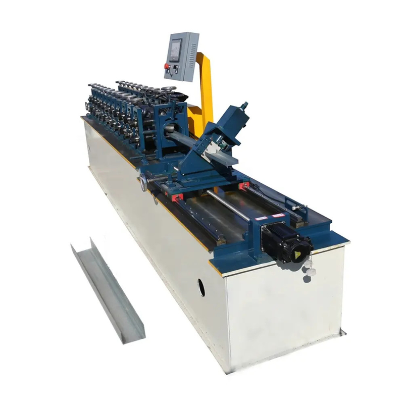 5.5KW Yüksek Hızlı Hafif Ölçümlü Çelik Kanal Kuru Duvar Metal Stud Ve Track C Purlin Roll Forming Machine