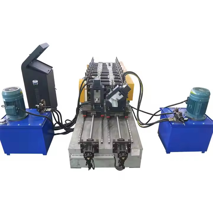 5.5KW Yüksek Hızlı Hafif Ölçümlü Çelik Kanal Kuru Duvar Metal Stud Ve Track C Purlin Roll Forming Machine