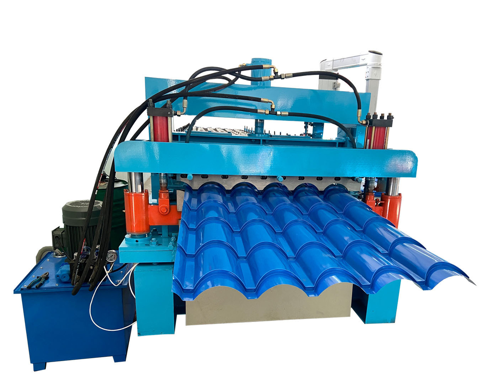 Özelleştirilebilir 5V Trapezoidal Trapezoidal Çatı Plakası Çelik Yapma Makinesi Çift Katman Çatı Demir Yaprak Metal Üretim Soğuk Rulo Yapım Makinesi