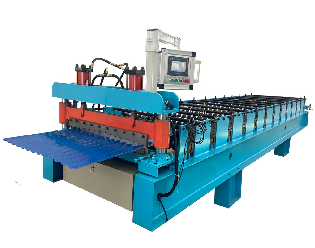 Özelleştirilebilir 5V Trapezoidal Trapezoidal Çatı Plakası Çelik Yapma Makinesi Çift Katman Çatı Demir Yaprak Metal Üretim Soğuk Rulo Yapım Makinesi