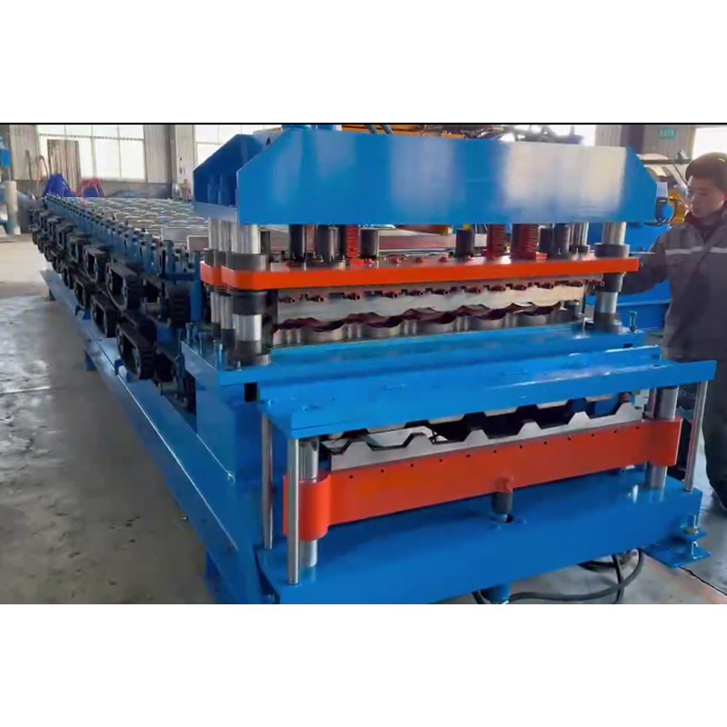 PLC Kontrolü Metal Soğuk Çelik Camlı Çatı Plakası Makinesi Adım Plakası Çatı Yapısı Yapısı Yapısı Fabrikası