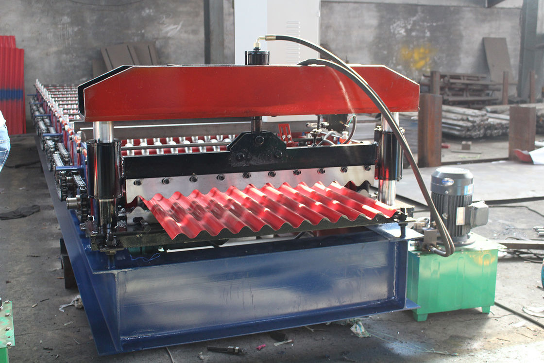 380v 50hz dalgalanmış Çatı Yaprakları Rulo Formasyon Makinesi Sabit Performans Uzun Yaşam Süresi