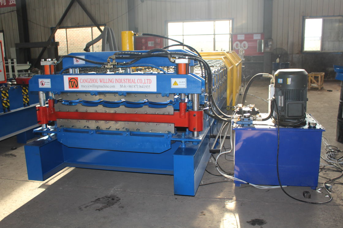 IBR Camlı Çift Katmanlı Çatı Yaprakları Rulo Yapım Makinesi 15m/Min Ppgi Panel Çatı için