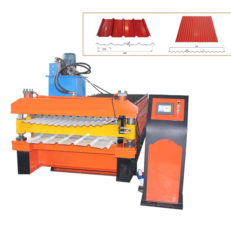 0.3-0.8mm Çift Katmanlı Çatı Rulo Yapım Makinesi Ibr & Corrugated Tile Sheet Yapım Makinesi