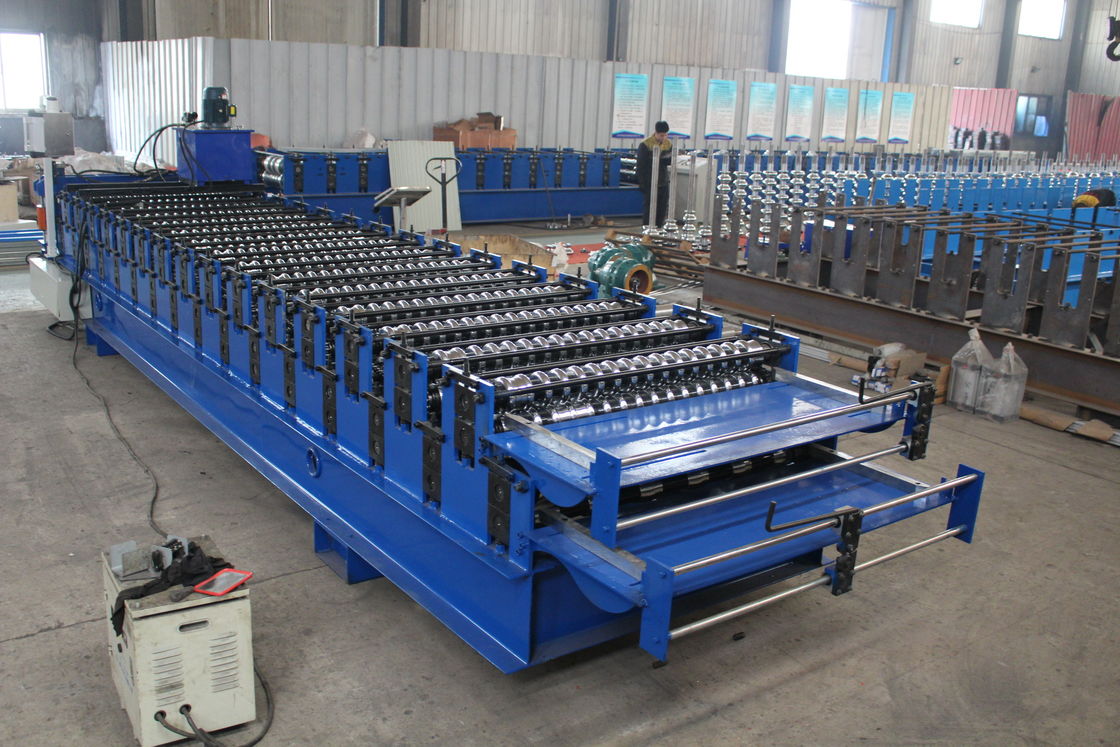 7.5kw Çift Katmanlı Rulo Şekillendirme Makinesi GI PPGI 25m / Min Paslanma Önleyici