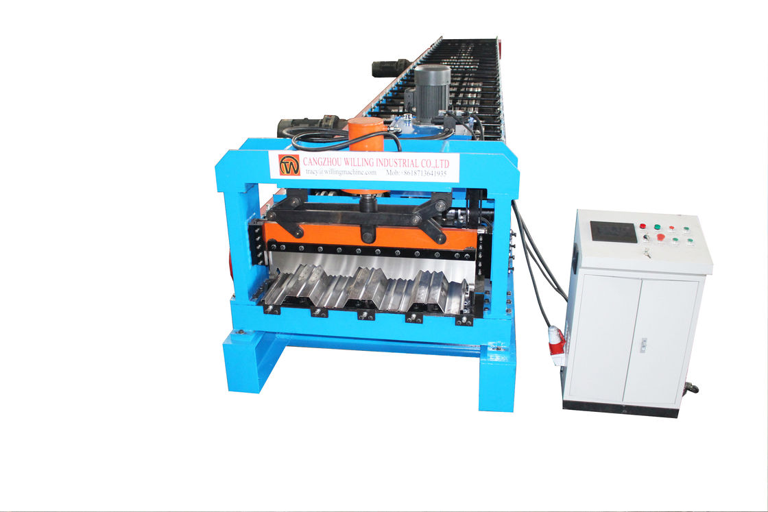 Zincir Taşıma Rulo Şekillendirme Hattı Metal Sac Decking Zemin Üretim Makinesi