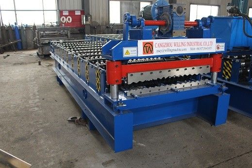 Dalga Şekli 0.9mm 3.5kw Oluklu Çatı Rulo Şekillendirme Makinesi