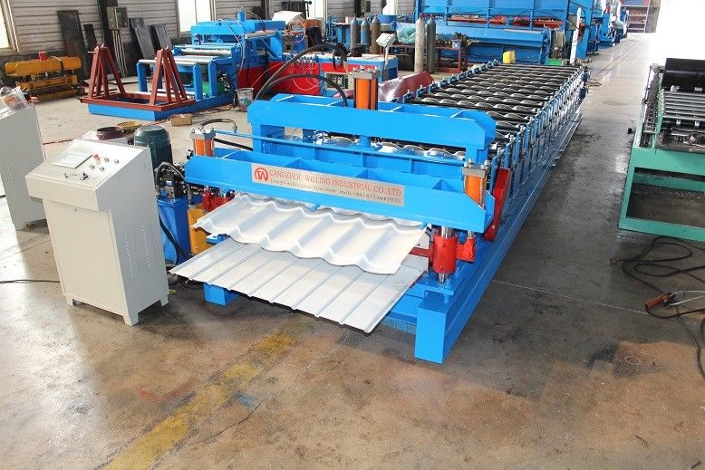 Metal Çelik Çatı İçin Plc Kontrol 0.3mm Çift Katmanlı Rulo Şekillendirme Makinesi