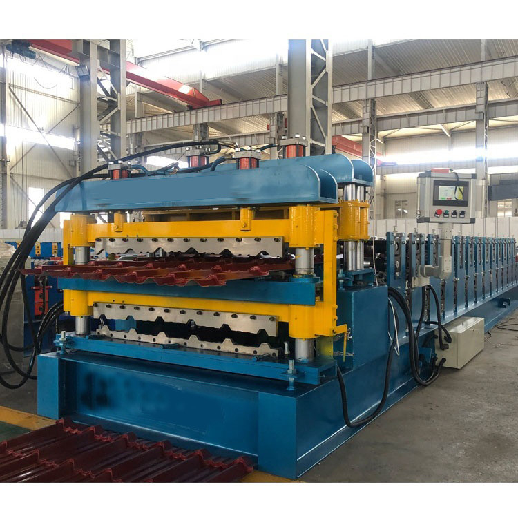 20m / Min Chaindrive Çift Katmanlı Rulo Şekillendirme Makinesi 0.3mm Kiremit Levha Yapımı