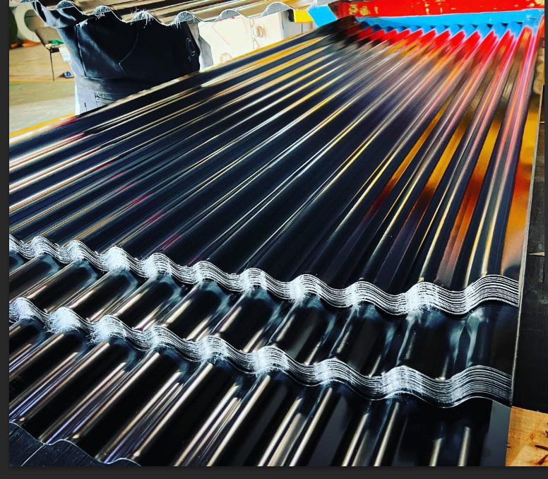 7/8 Çatı Rulo Şekillendirme Makinesi Oluklu Galvanizli Metal Otomatik Kesme