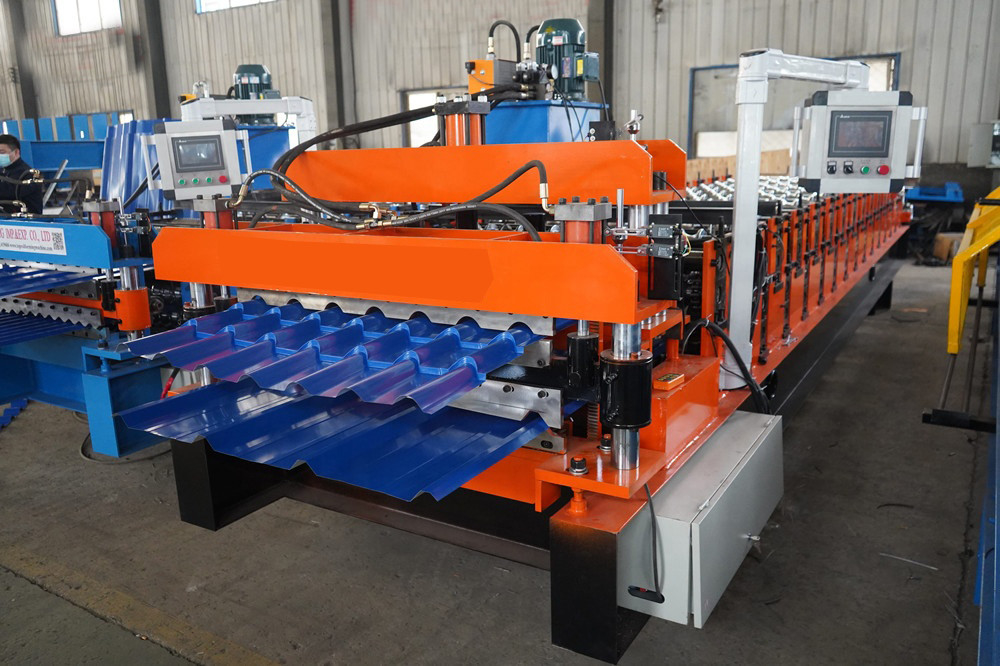 Metal Ibr Çatı Çift Katmanlı Çatı Rulo Formasyon Makinesi Yüksek Güçlü Baskı ile