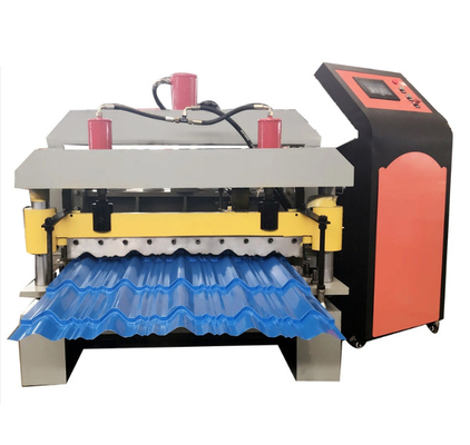 Demir 0.8mm Oluklu Çatı Sayfası Rulo Şekillendirme Makinesi Hidrolik Kesim
