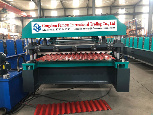 Çatı Rulo Şekillendirme Makinesi 7/8 '' Oluklu Çatı Sayfası Yapma Makinesi