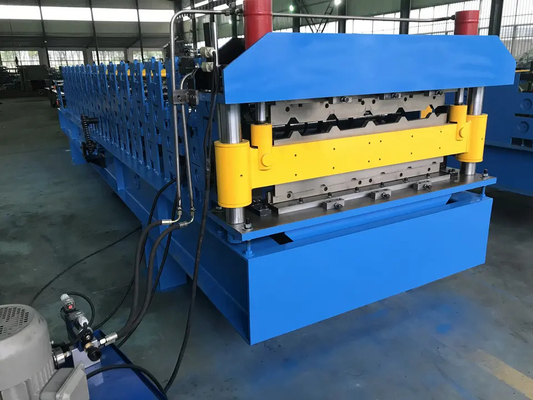 Çift Katlı Çatı Paneli Rulo Renkli Çelik Kiremit Yapma Makinesi PLC Kontrolü