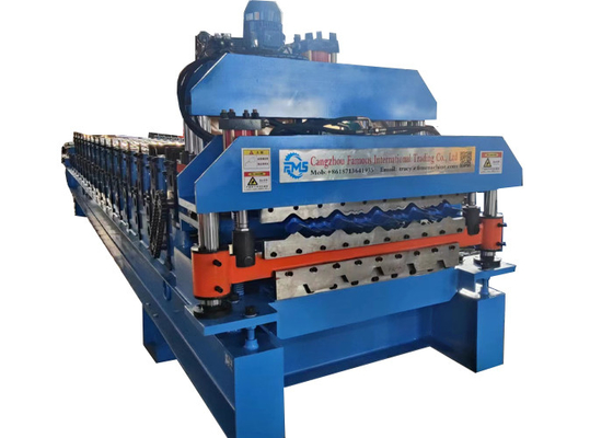 Galvanizli Çelik İçin 5t Sert Krom Kaplı Soğuk Rulo Şekillendirme Makinesi Çift Katmanlı