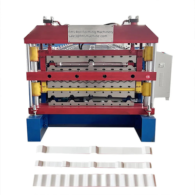 Otomatik PPGI GI PPGL GL IBR Panel Çift Katmanlı Metal Çatı Rulo Yapım Makinesi TR4 TR5 Gürültülü Çatı Yaprağı Çelik Taş