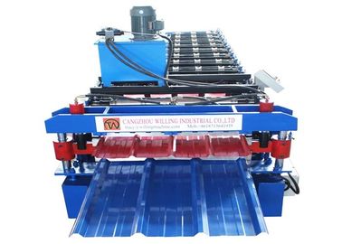 Alüminyum Çatı Sayfası Çift Katmanlı Çatı Paneli Rulo Şekillendirme Makinesi PLC Kontrolü