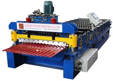0.3-0.6mm Çatı Rulo Şekillendirme Makinesi PI / GGPI 9 Satır Oluklu Levha Yapma Makinesi