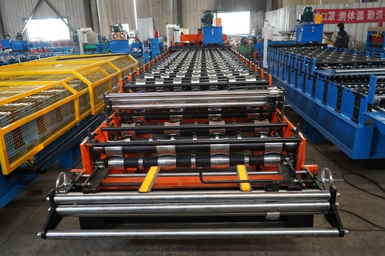 Metal Ibr Çatı Çift Katmanlı Çatı Rulo Formasyon Makinesi Yüksek Güçlü Baskı ile